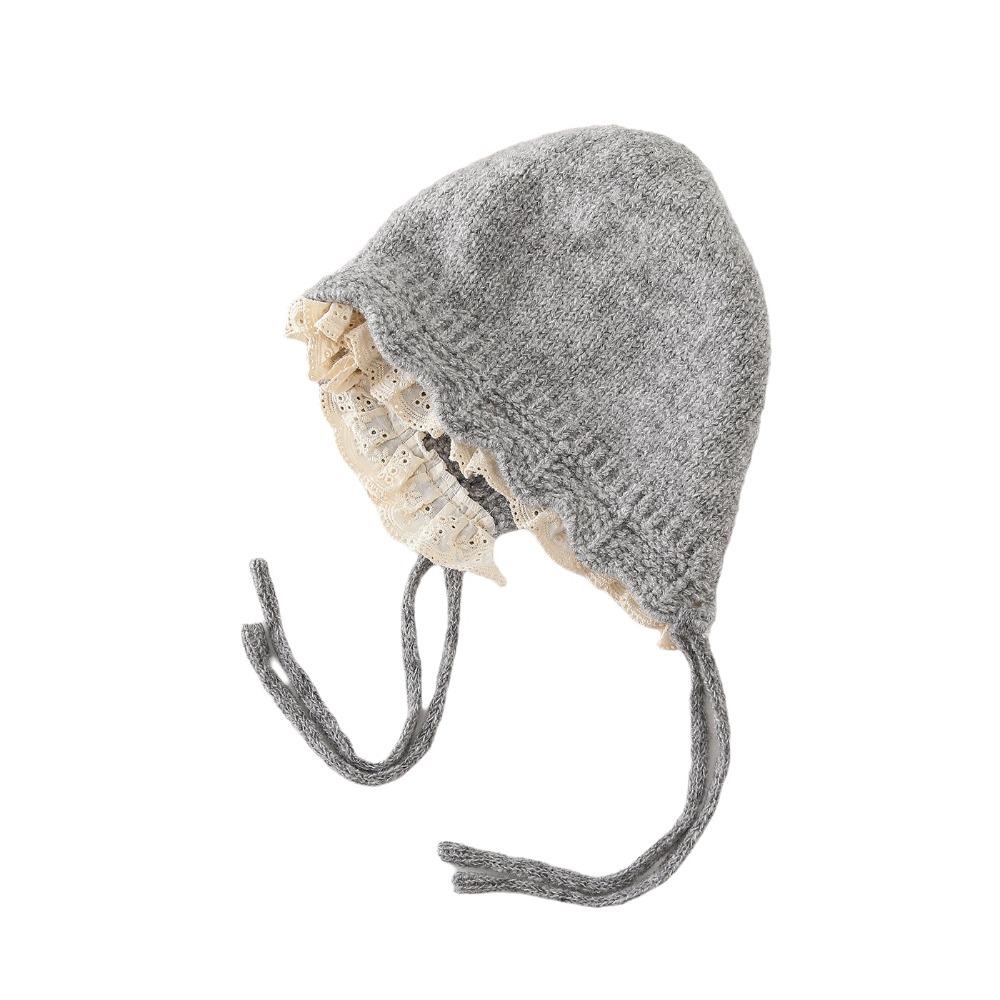 Ear Protection Kids Warm Hat Soft Knitted Lace Cap Exquisite Warmer Beanie Cap  Winter