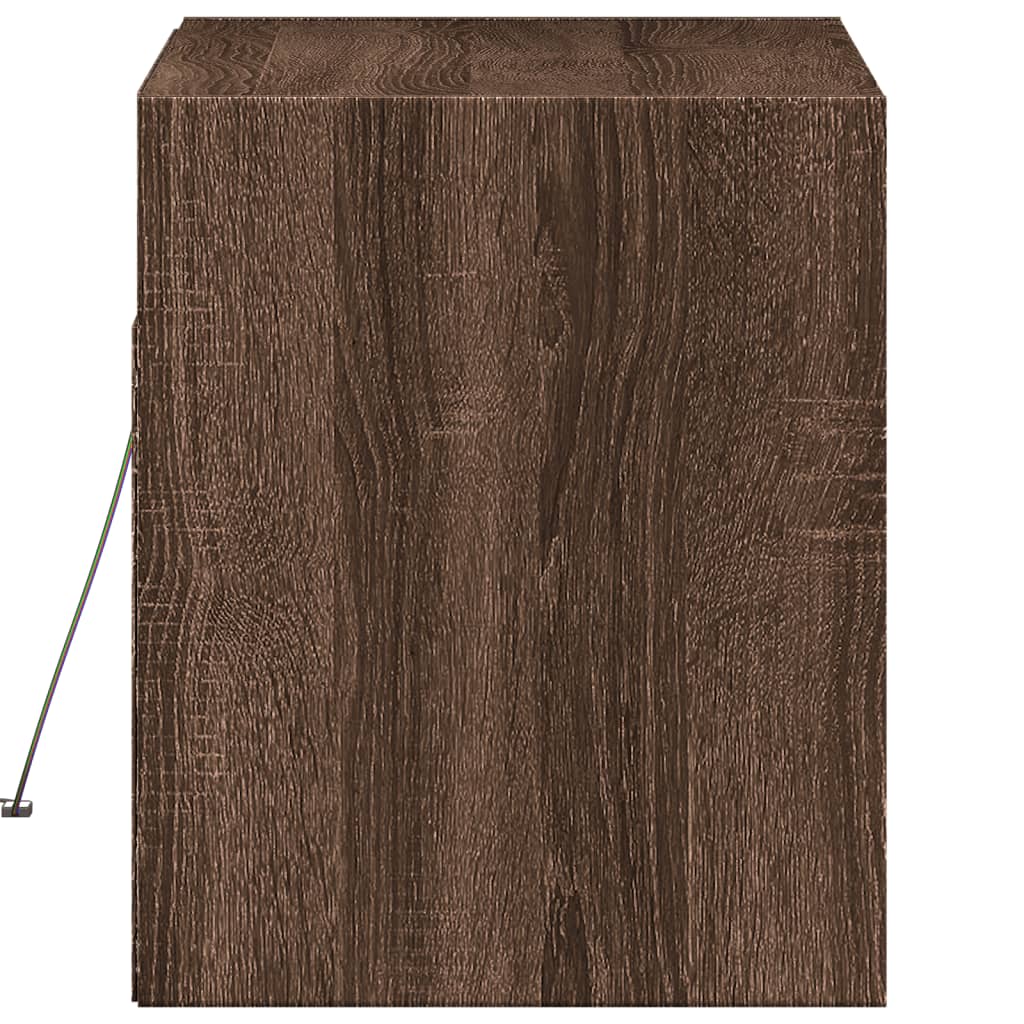 Vidaxl Ścienna Szafka Tv Z Led, Brązowy Dąb, 80X31X35 Cm