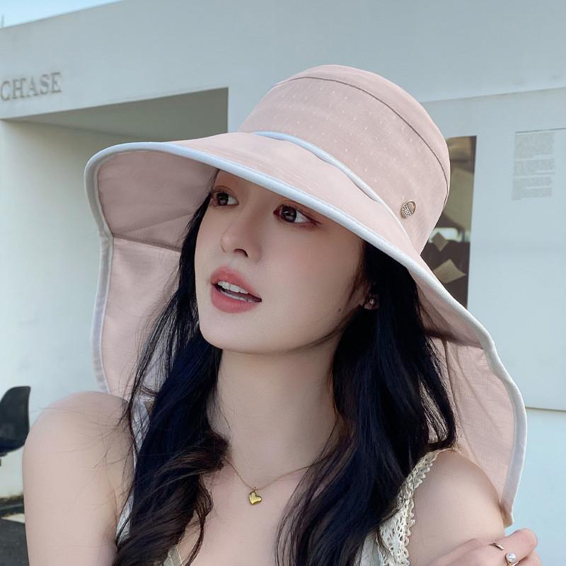 Summer Wide Brim Sun Hat For Women With Breathable Polyester Material For Outdoor Sun Protection
