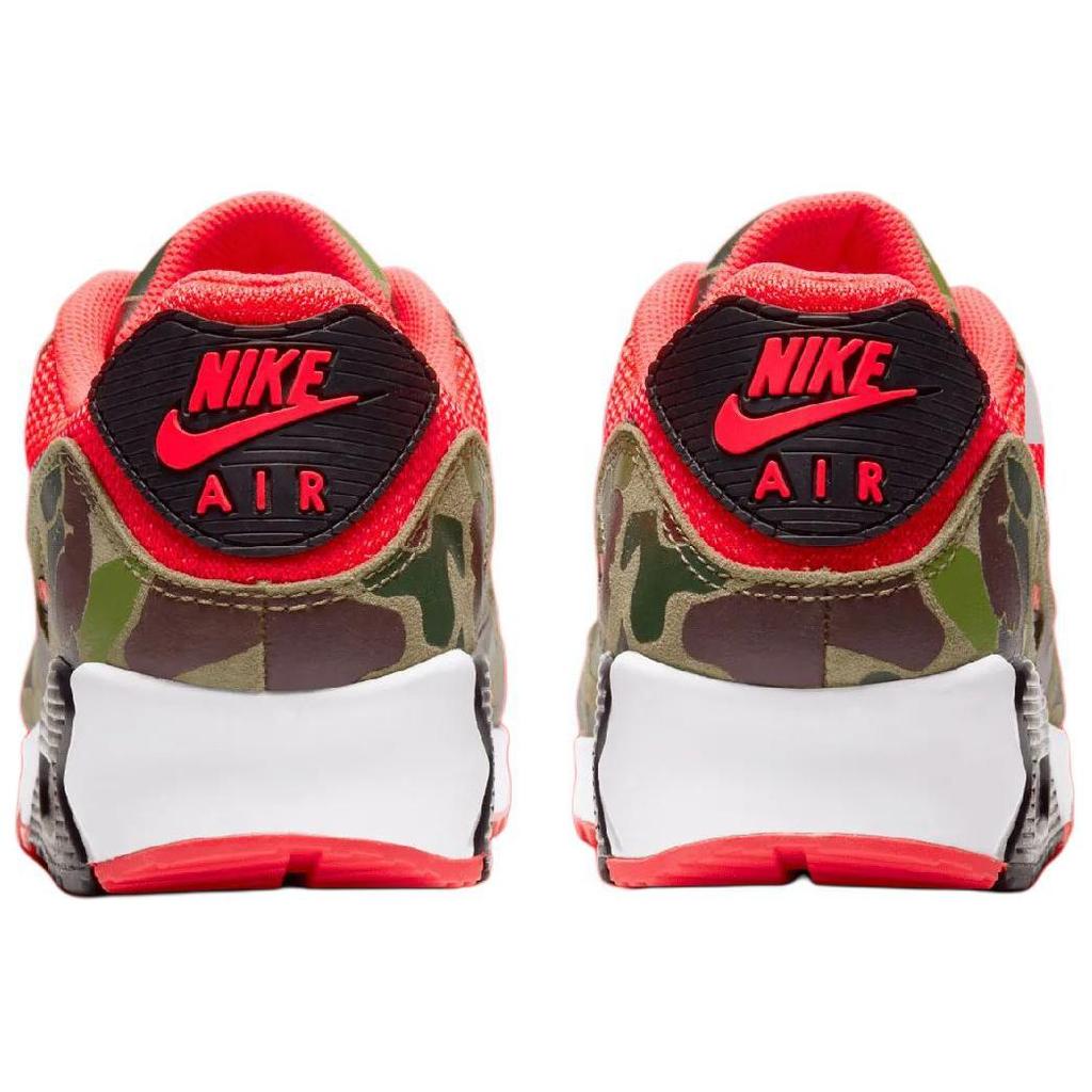 Nike Air Max 90 Reverse Duck Camo Soft Comfortable Low Top Running Shoes Unisex Sneaker Black Red CW6024-600(2024)