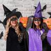 Women Costume Witch Hat Witch Cloak Lace Eye Mask Long Gloves for Halloween Masquerade Cosplay Adult Halloween Costume