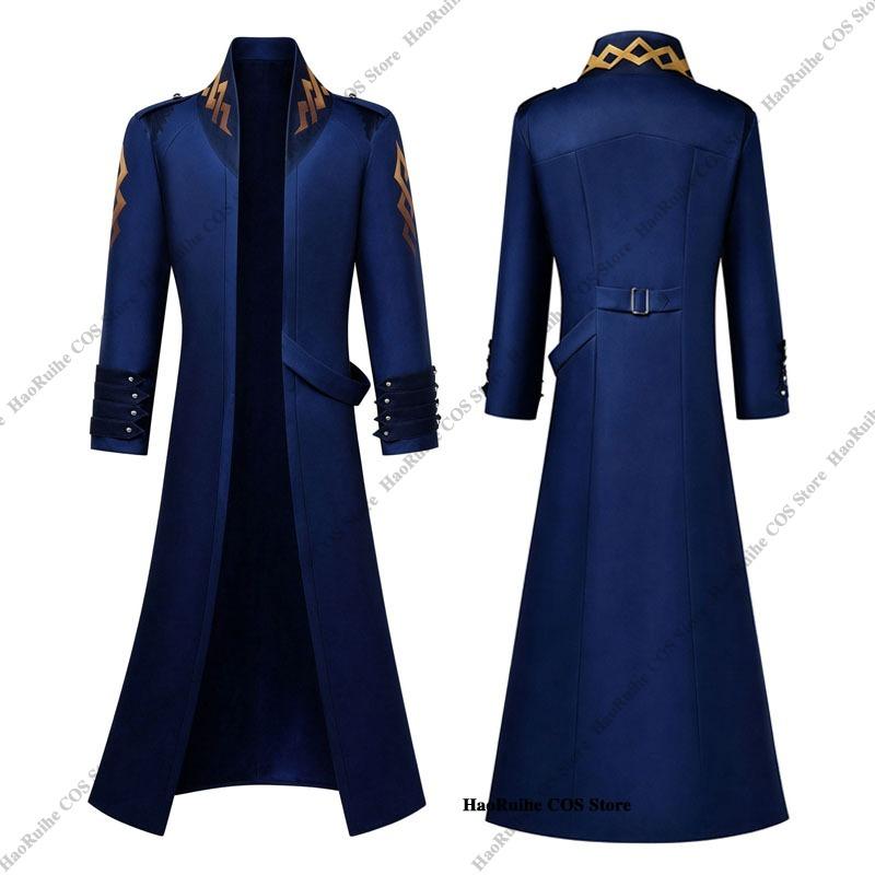 Hot Devil May Cry 5 Dante Vergil Cosplay Costume Trench Coat Disguise Outfit Men Women Halloween Role Play Game Carnival Suit