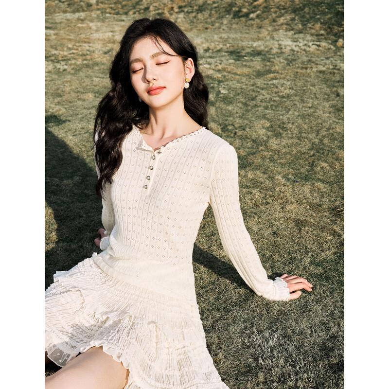 

Qiushui Yiren French Sweet Knitted Cardigan L