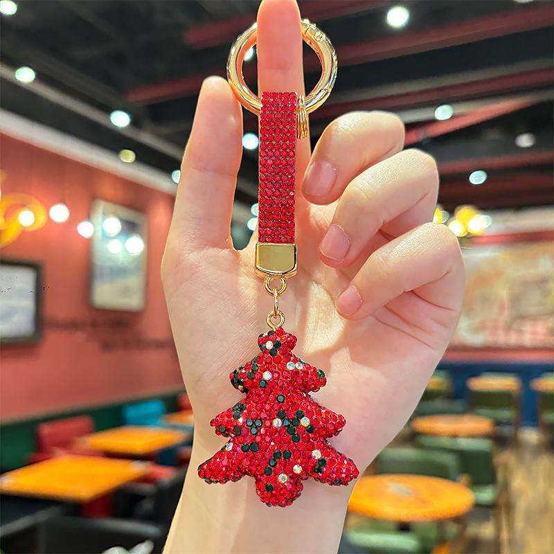 1PC Keychain Ideal Gift Full Rhinestone Design Cute Bag Charm Versatile Pendant Festive Vibe Various Styles