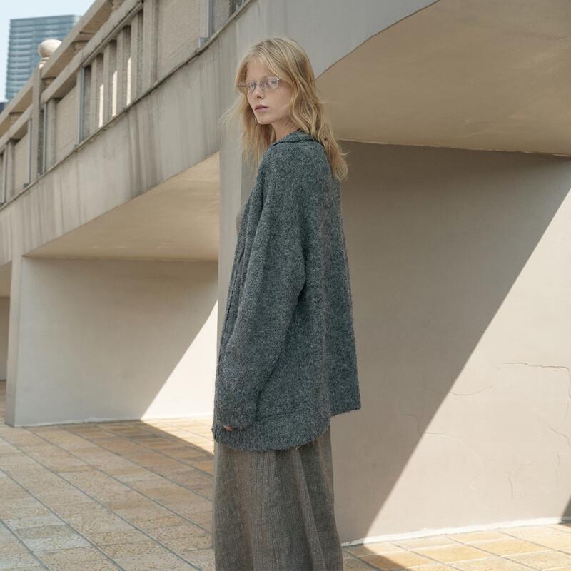 GREEN BELT Women's Loose Fit V-Neck Knit Cardigan