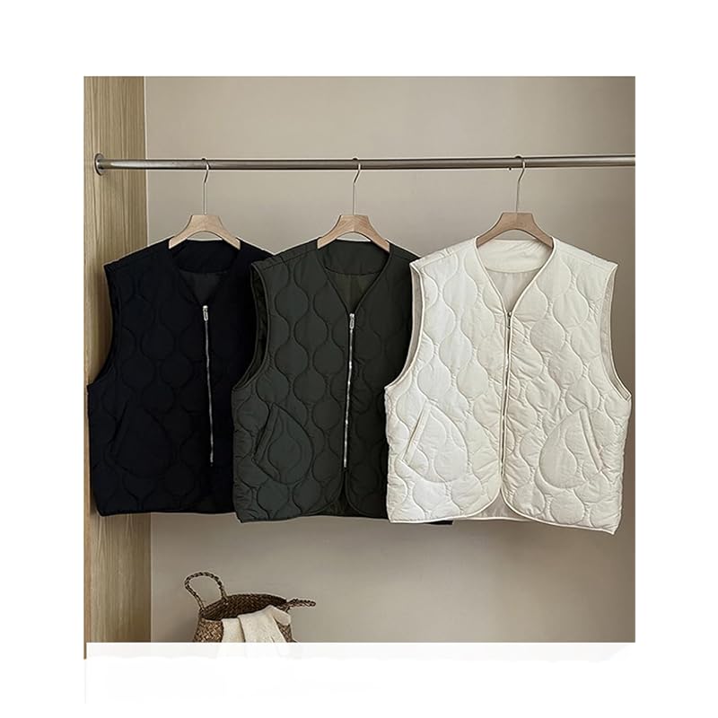 [AILITI] Quilted Vest Ladies Autumn/winter Sleeveless Coat Lightweight Jacket Light Outerwear Tops All Seasons Cold Protection Warm Commute Commuting