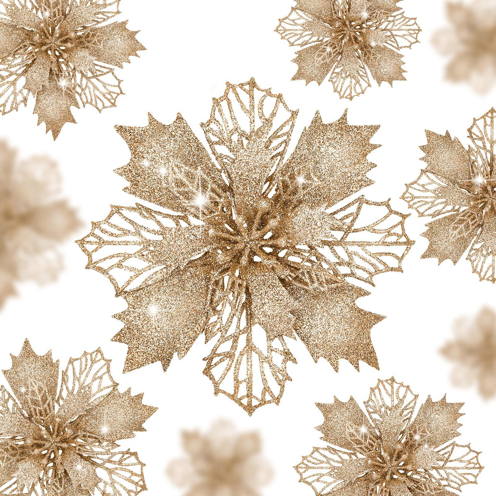 

14Pcs Artificial Flowers 11CM Fake Flower Christmas Decoration Xmas Tree Garland Ornament for Home Decor New Year Gift Accessory