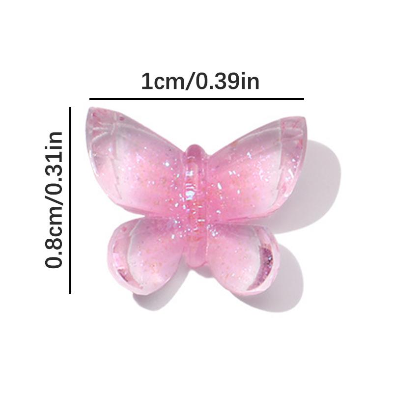 10PCS Ice Crystal Stereoscopic Butterfly Resin Nail Painting Decoration Accessory Nail Patches