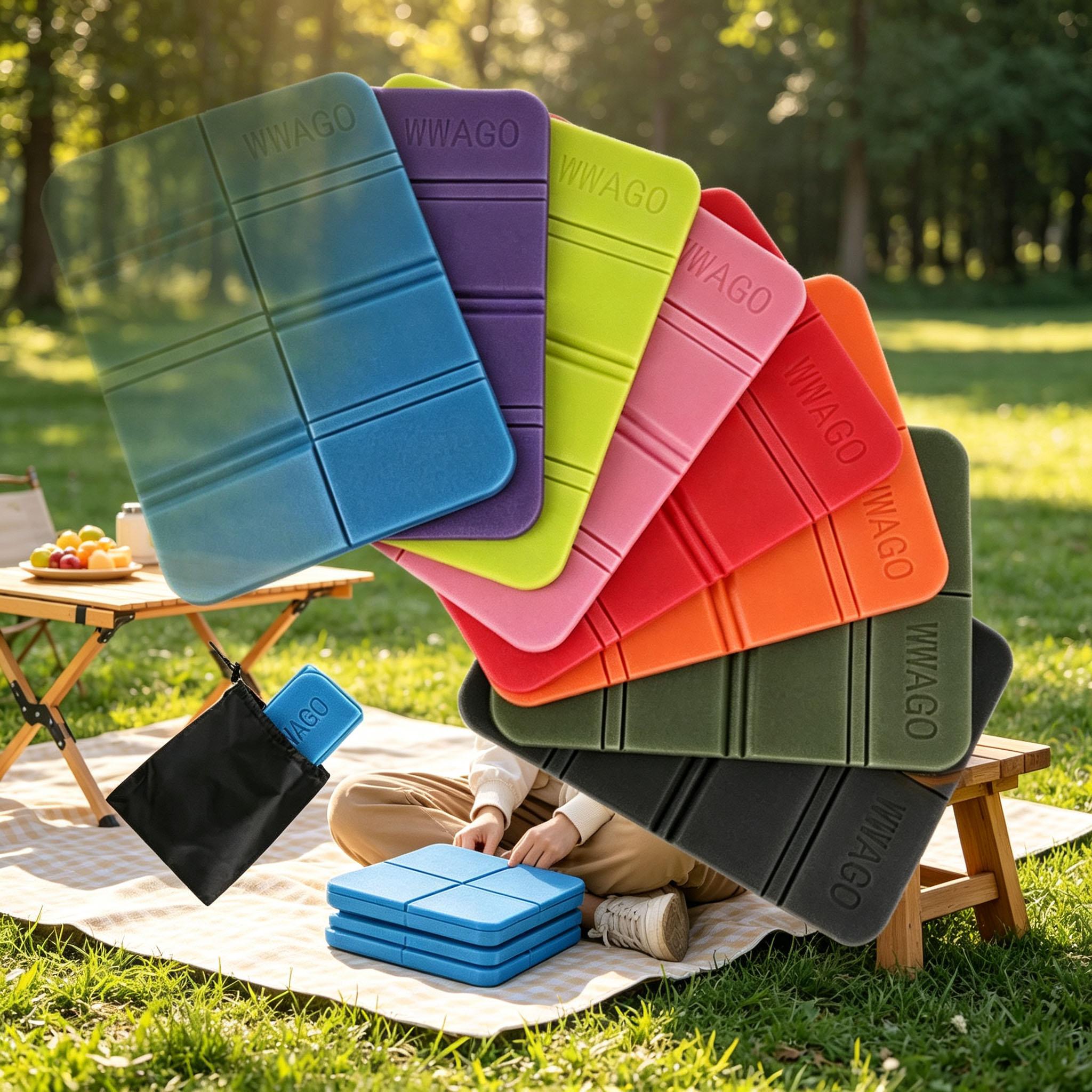 Coussin de siège pliable en EVA 8 couleurs, Imperméable, Anti-humidité, Coussin d'assise portable pour Camping en plein air, Pique-nique,