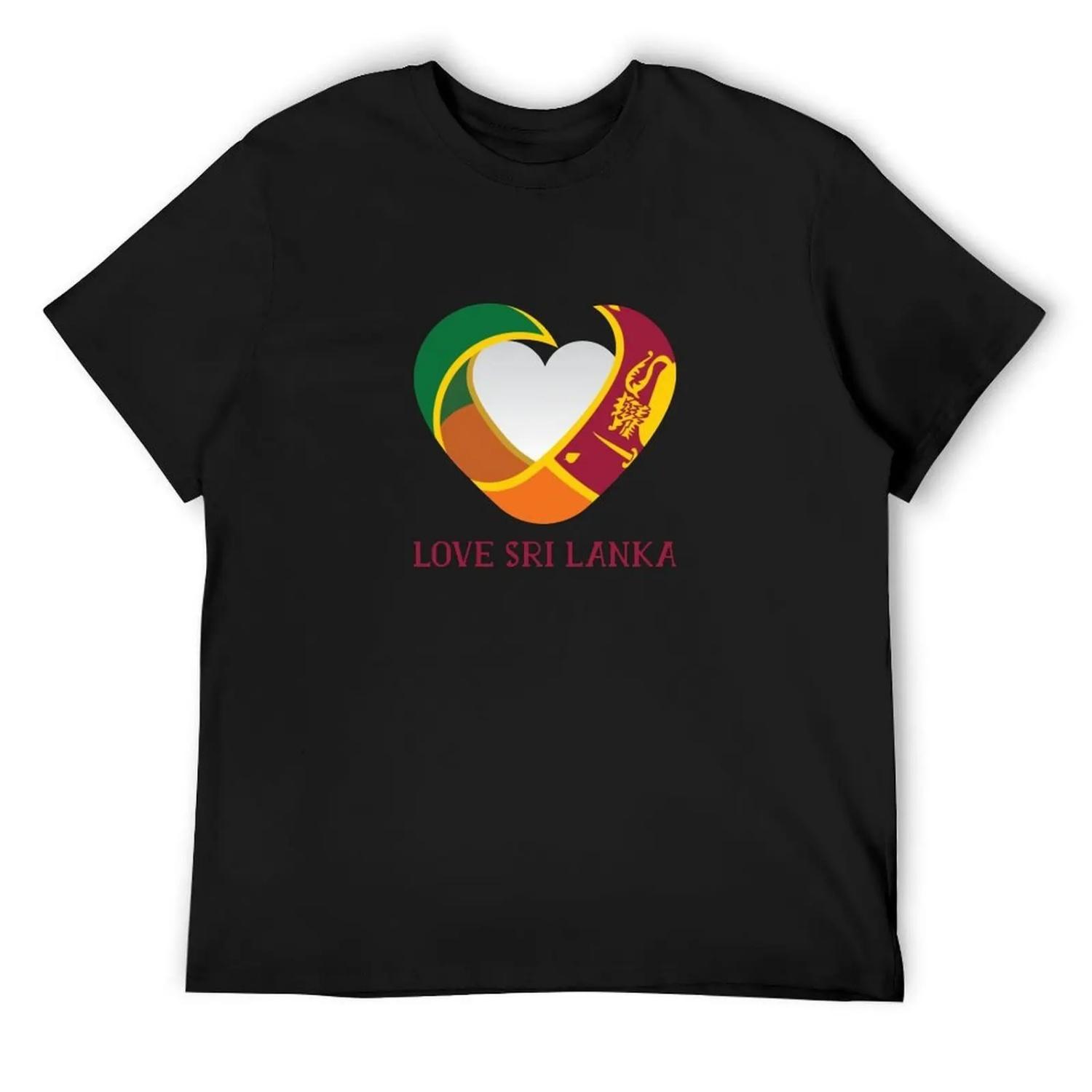 Sri Lanka love, heart T-Shirt funny gifts Blouse tshirts personalised anime figures Short sleeve tee men S