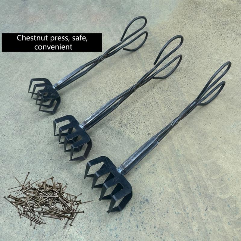 Wielofunkcyjne szczypce kominkowe do wydajnego chwytania drewna i węgla, kleszcze do węgla drzewnego, metalowe narzędzie klipsowe do użytku domowego i na grilla