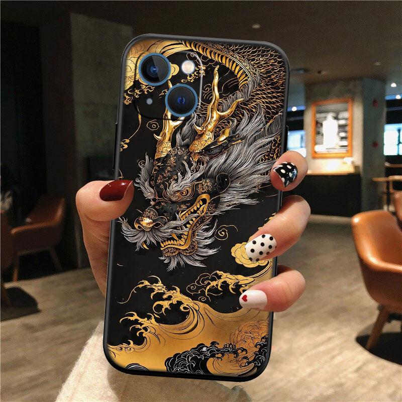 IK23 Chinese Dragon New High-End Shell Phone Case for iPhone SE X XS XR 16E 17 11 Pro Max 8 7 6 6s Plus Air