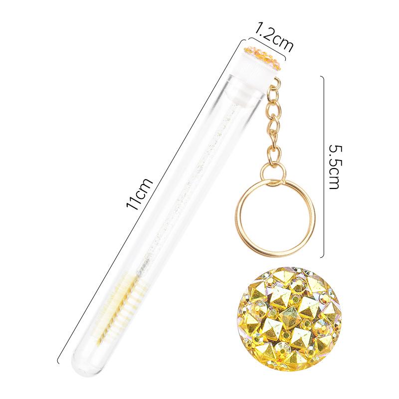 Disposable Mascara Wand with Rhinestone Crystal Tube and Gold Buckle