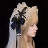 French Maid Headdress Bowknot Lace Headband Ruffle Lace Headpiece Lolitas Lace Bowknot Headwear Hair Accessories Gifts