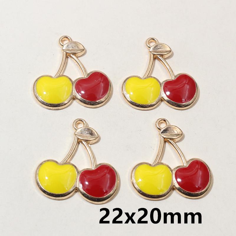 20pcs Enamel Mushroom Charms Pendant 19x19mm Alloy Metal DIY Jewelry Making Accessories for Earring Bracelet Necklace Finding