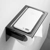 HOMEDEC Toilet Paper Holder with Phone Shelf 304 Stainless Steel Wall Mounted Toilet Paper Roll Holder - Rustproof and Washroom