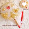Red Ancient Style Chinese Wedding Fan: Bride's Bouquet & Blessing