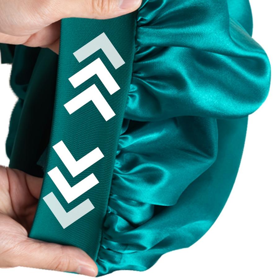 Neue Schlafmütze aus Satin für Damen mit dehnbarem Bindeband, elastische Nachtduschhaube, verstellbare Haarkopfbedeckung, Motorhaube, Turban