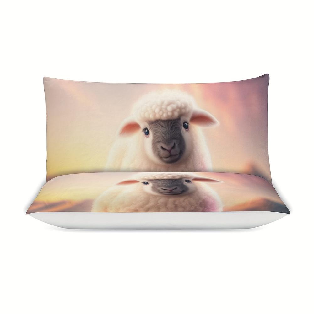 2/3pcs Little Sheep Bedding Set 3D Pattern Printing, Soft and Healthy Skin-friendly, Duvet Cover*1+Pillowcase*1/2, Without Core