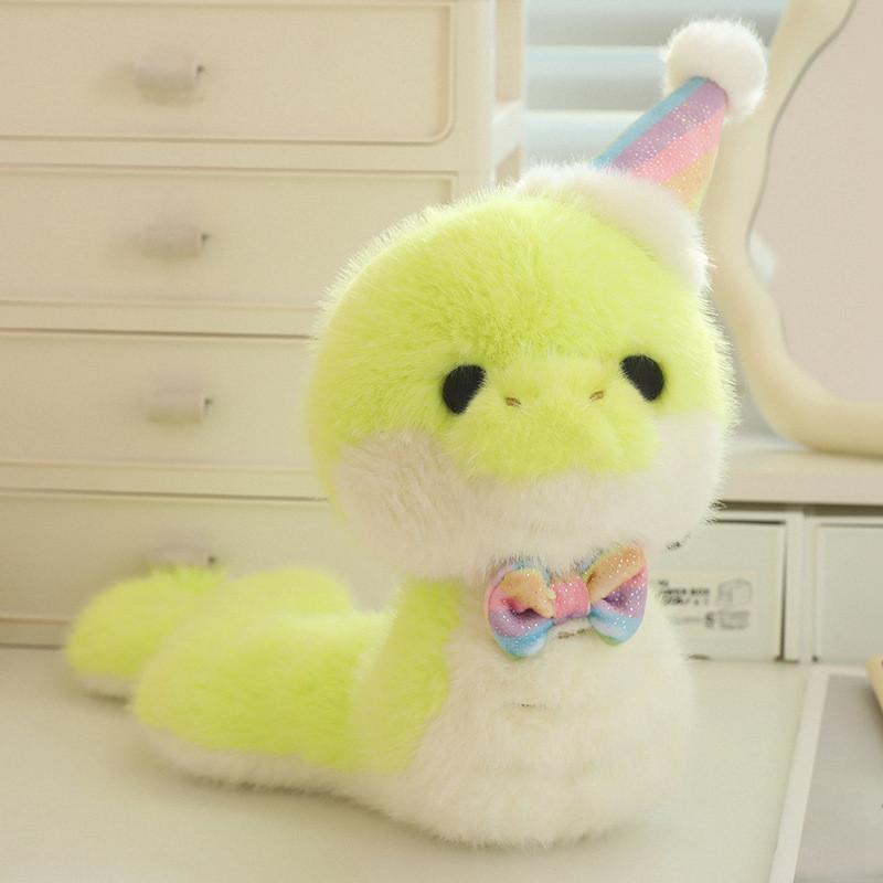 Birthday Snake Hat Animal Plush Toy Cartoon Stuffed Doll Room Gift Decoration