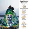 1pc Cat Printing Lightweight Flannel Blanket, Comfortable and Warm Blanket, for Camping Sofa Bed and Couch Office, Suitable for Gift Blankets