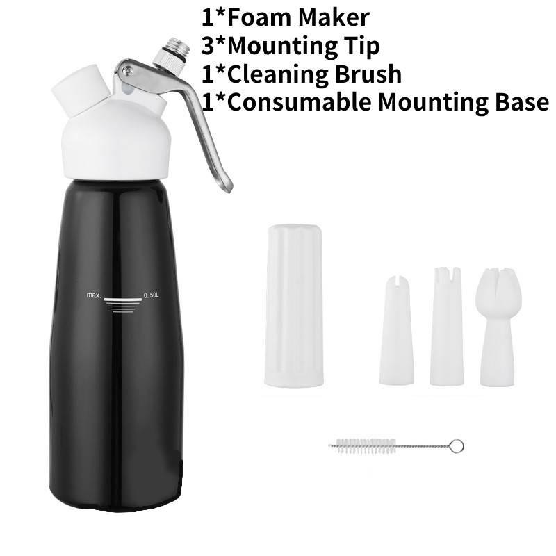 

Aluminum Whipped Professional Cream Dispenser Cream Maker 500ml Kitchen Tools White Black
