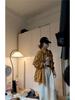 Women's Retro Yellow Striped Plaid Shirt Jacket, Sun Protection, Mid-Length Top for Spring and Autumn