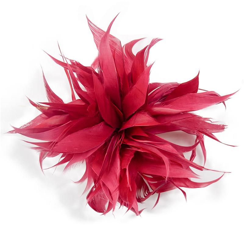 

Модна брошка з пір я Страусовий плюм Шарф Затискач для жінок Брошки Шпильки Аксесуар для сукні Бутоньєрка Жіноче волосся кларет