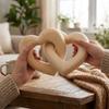 Romantic Interlocked Double Heart Chain Handmade Hearts Ring Table Sculpture  Valentine Decor
