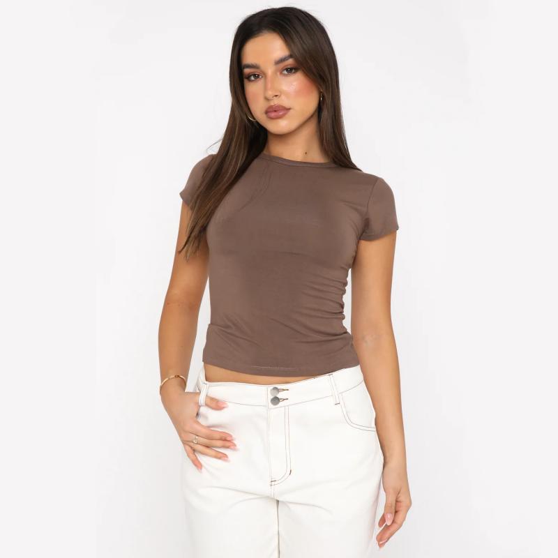 Y2k Clothes Crop Tops Summer 2024 Vintage Harajuku T-shirts Solid Color Aesthetic Clothing Women Tube Tops