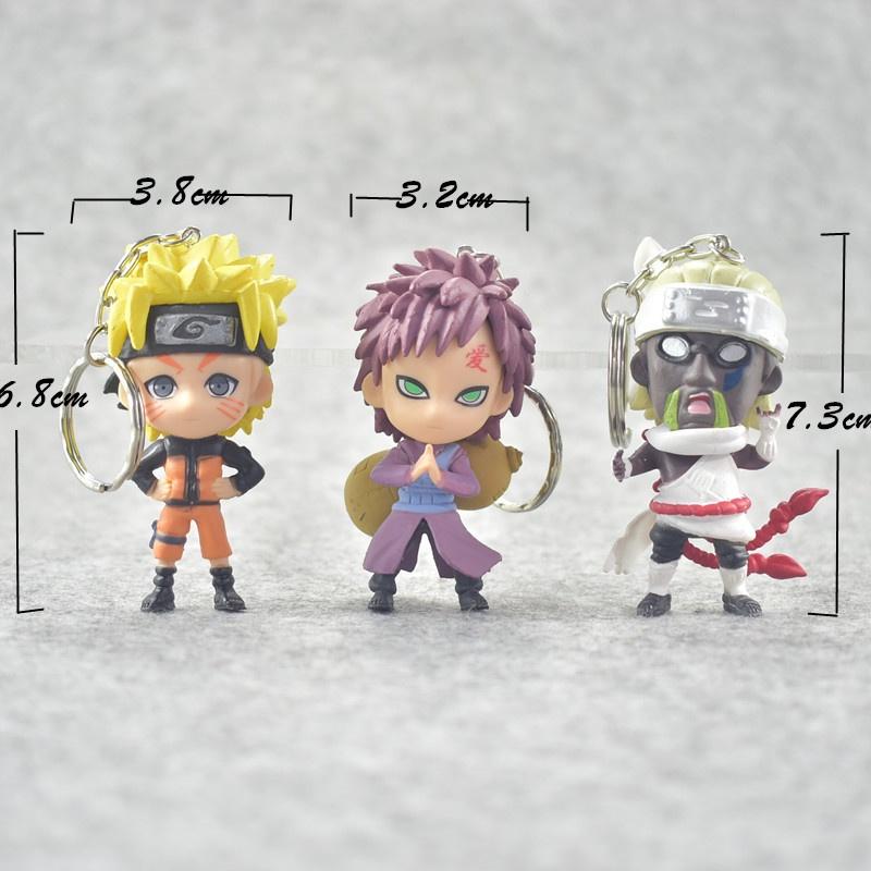 New 6pcs Naruto Pvc Figure Keychain Key Ring Toy Pendant Stylish Anime Cosplay Gift