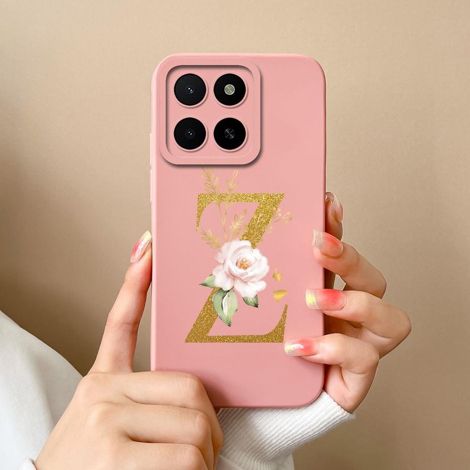 Pro Honor X5B Plus X5 Pouzdro Jednoduché Jméno Písmeno Měkký Hladký Tekutý Silikon Nárazuvzdorný Zadní Kryt Telefonu Pro Honor X 5 X5bPlus Capa