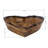 Divit Shilp Natural Wooden Tray, Serving Bowl for Salad, Veggies and Fruits, Large Deep Tray for Family, Party (Heart Bowl Bark Edge)