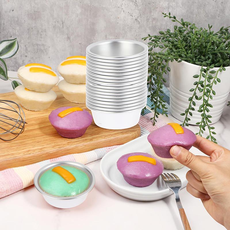 10Pcs Puto Cake Mold Aluminum Alloy Egg Tart Cup Cupcake Kitchen Baking Mold Mini Round Baking Oven Pan Pastry Dessert Mould