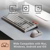 Lofree Touch Wireless Mouse Light Gray Retro Design 4000 DPI Bluetooth USB Receiver