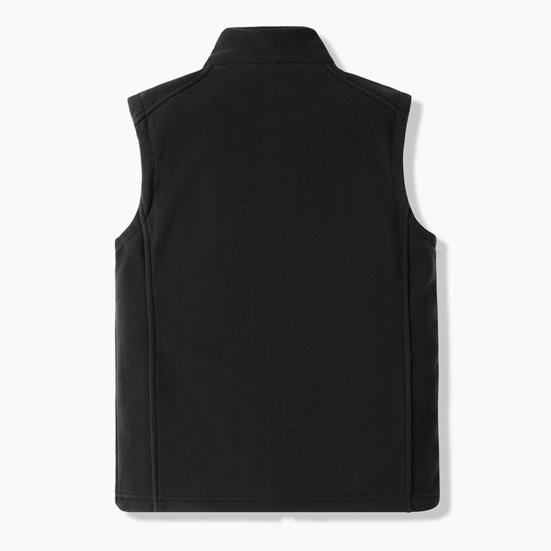 Men Polar Fleece Waistcoat Regular Fit Sleeveless Stand-Up Collar Vest Coat with Zipper Pockets Thermal Insulation Vest Jacket