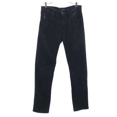 Striped Pattern Comfort Fit Long Pants W32 Black Moleskin Men's Used