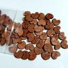 100-Piece Set of 15mm Engraved Rosewood Heart Decorations