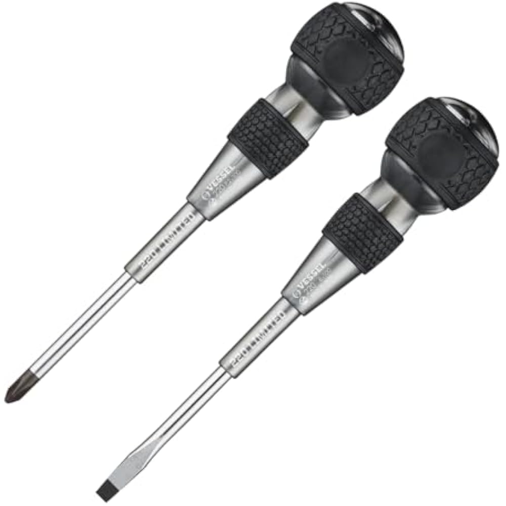 VESSEL (VESSEL) Ball Grip Screwdriver Premium Set of 2 (Gray) 220-2PS-PGR