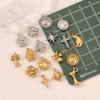 3Pcs Pet Dog Claw/Compass North Star/Sea Wave/Cat's Paw Charms Stainless Small Pendants for Necklace Bracelet DIY Jewelry Making