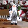 Santa Claus Standing Doll Hanging Decoration Plush Sled Skiing Santa Claus Christmas Tree Pendant Party Plush Decoration