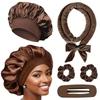 Heatless Hair Curler Set with Satin Bonnet No Heat Sleep In Curlers Headband Soft Hair Curler Satin Curlers Curls Styling Tools