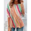 Women's T Shirt Ombre Graphic Geometric Long Sleeve Round Neck Regular Tops Daily Sports Going Out Print Summer