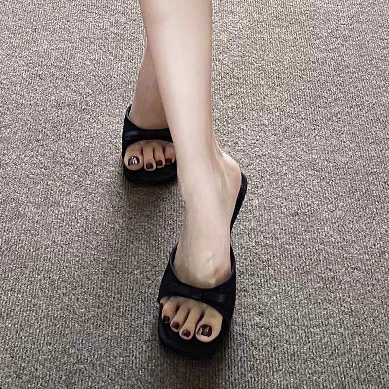 2025 Retro French Square Toe Stiletto Sandals for Women - Elegant Fairy Style