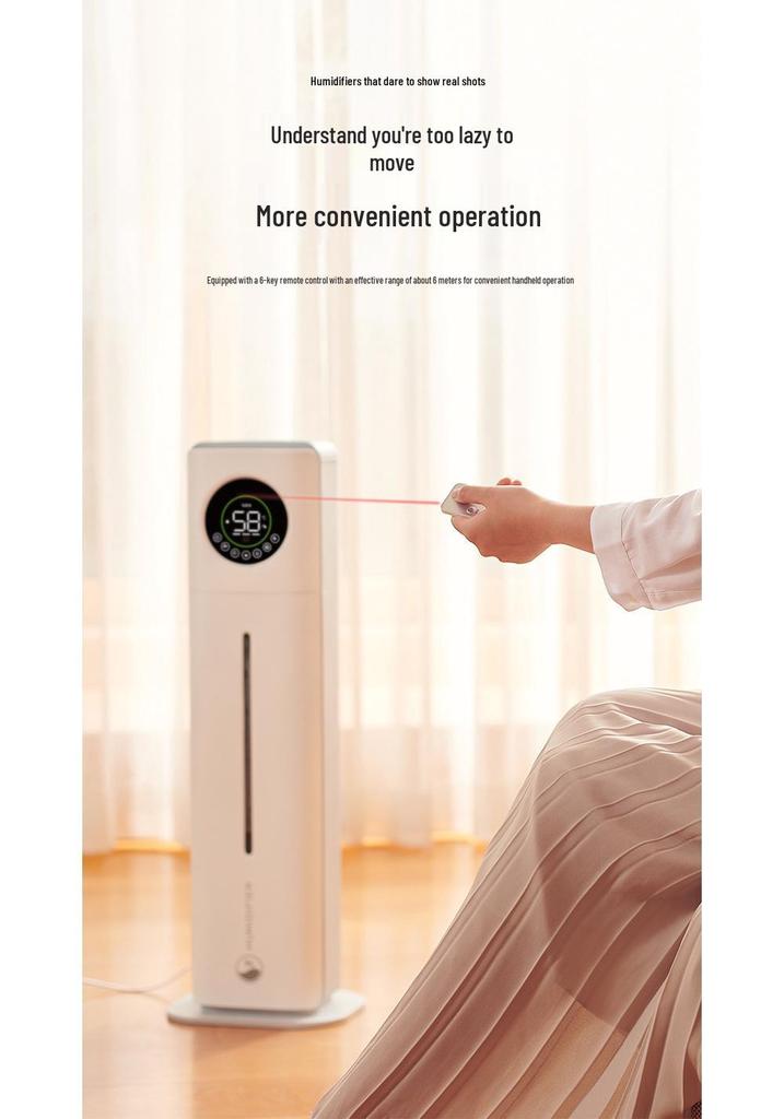Large Capacity 9L Floor Standing Humidifier with Digital Display, UV Sterilization, Smart Water Pump, Remote Control & High Mist Volume