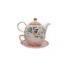 Single Combination Pot Set, White Rose High-value British Flower Tea with Cups and Saucers, Household Ceramic Fruit Teapot