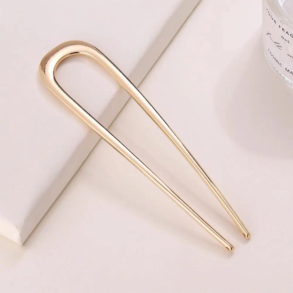Baguettes à Cheveux Élégantes en Métal Pinces à Cheveux Françaises pour Femmes Épingle à Cheveux en Forme de U Mode Accessoires Bijoux de Cheveux Vente en Gros