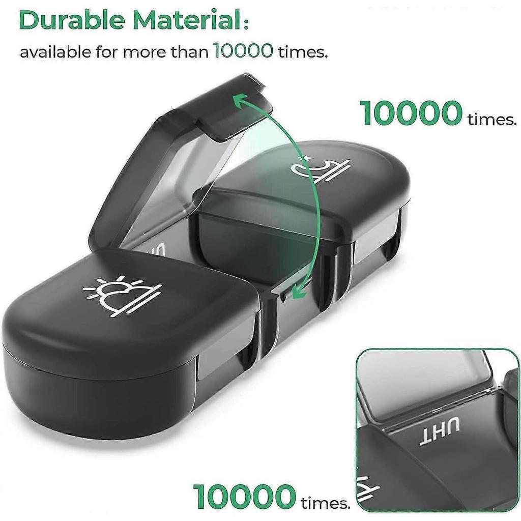 Weekly Pill Organizer 3 Times a Day, Portable Travel Pill Box 7 Day with Large Pill Containers, Light-Proof Pill Case