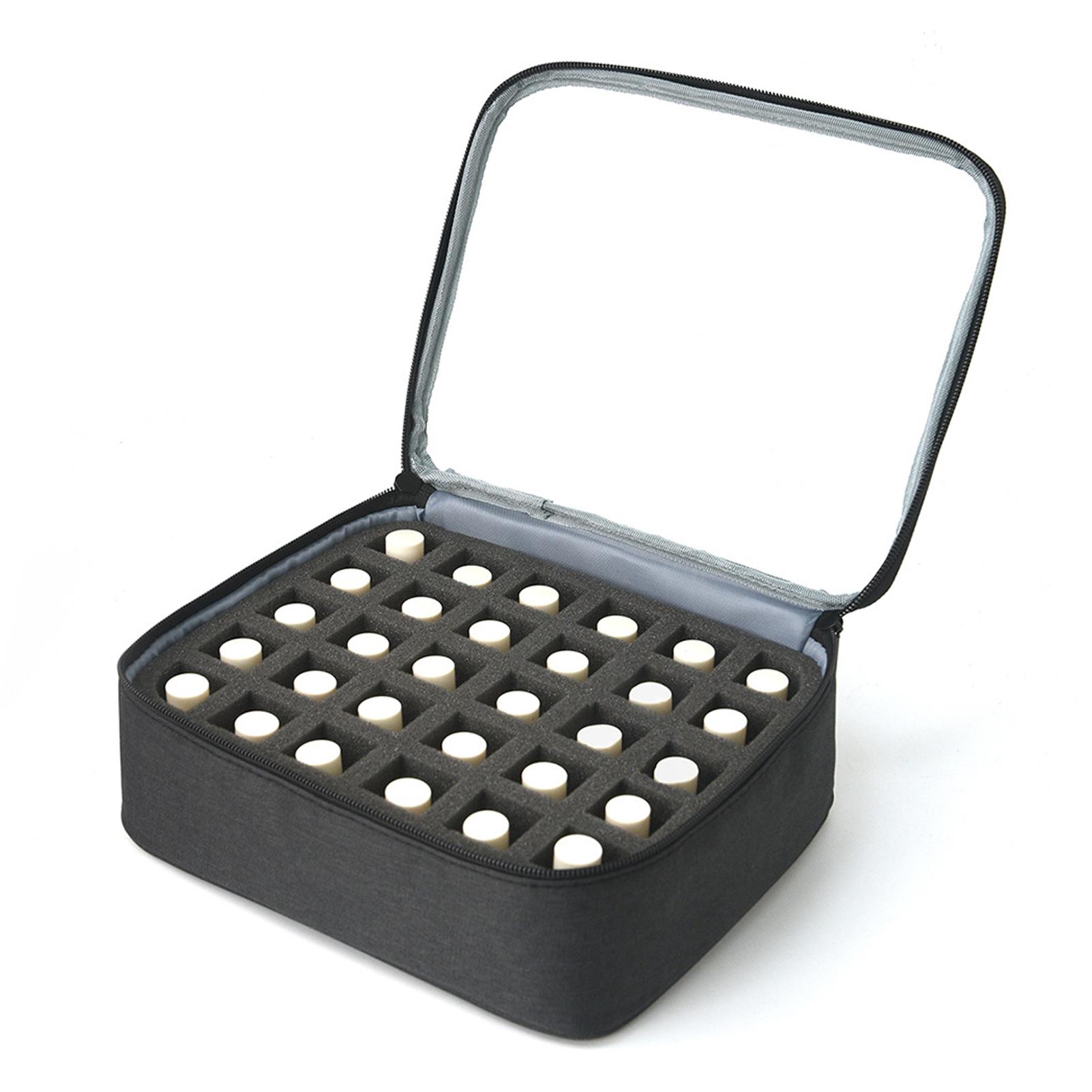 

Сумка для хранения лаков для ногтей с 30 отделениями, чехол для эфирных масел, косметический органайзер для путешествий, салон для ногтей, для 30 флаконов 15 мл/5 жидких унций, лак для ногтей чёрный