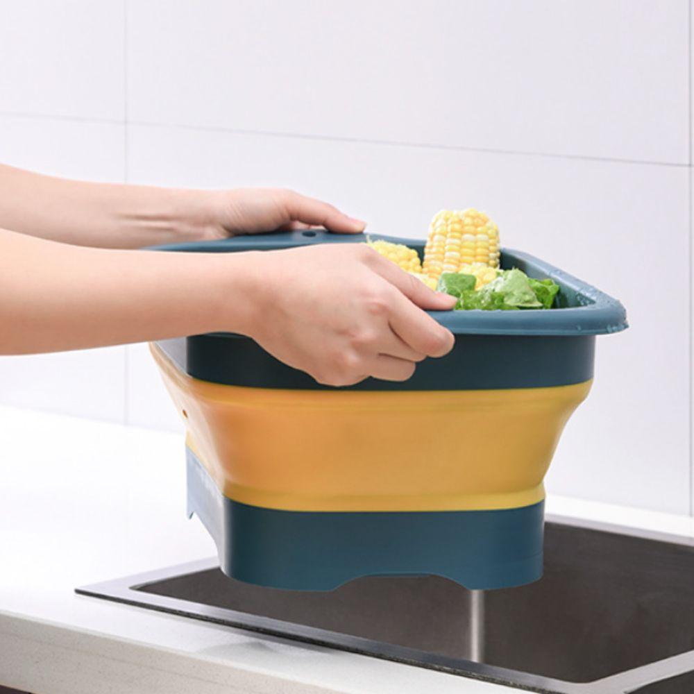 Hanging Foldable Fruit Vegetable Washing Basket Kitchen Storage Basket  Kitchen Gadgets